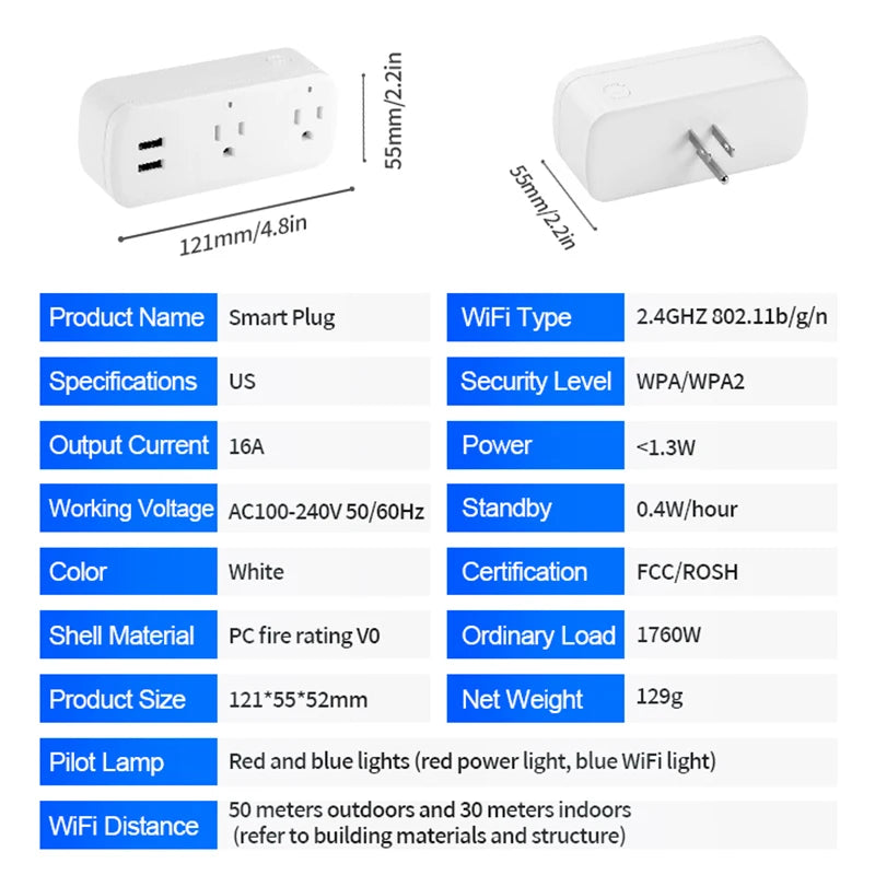 Smart WiFi Outlet Plug